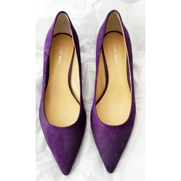 Nine West Shoes - Purple Suede Kitten Heels